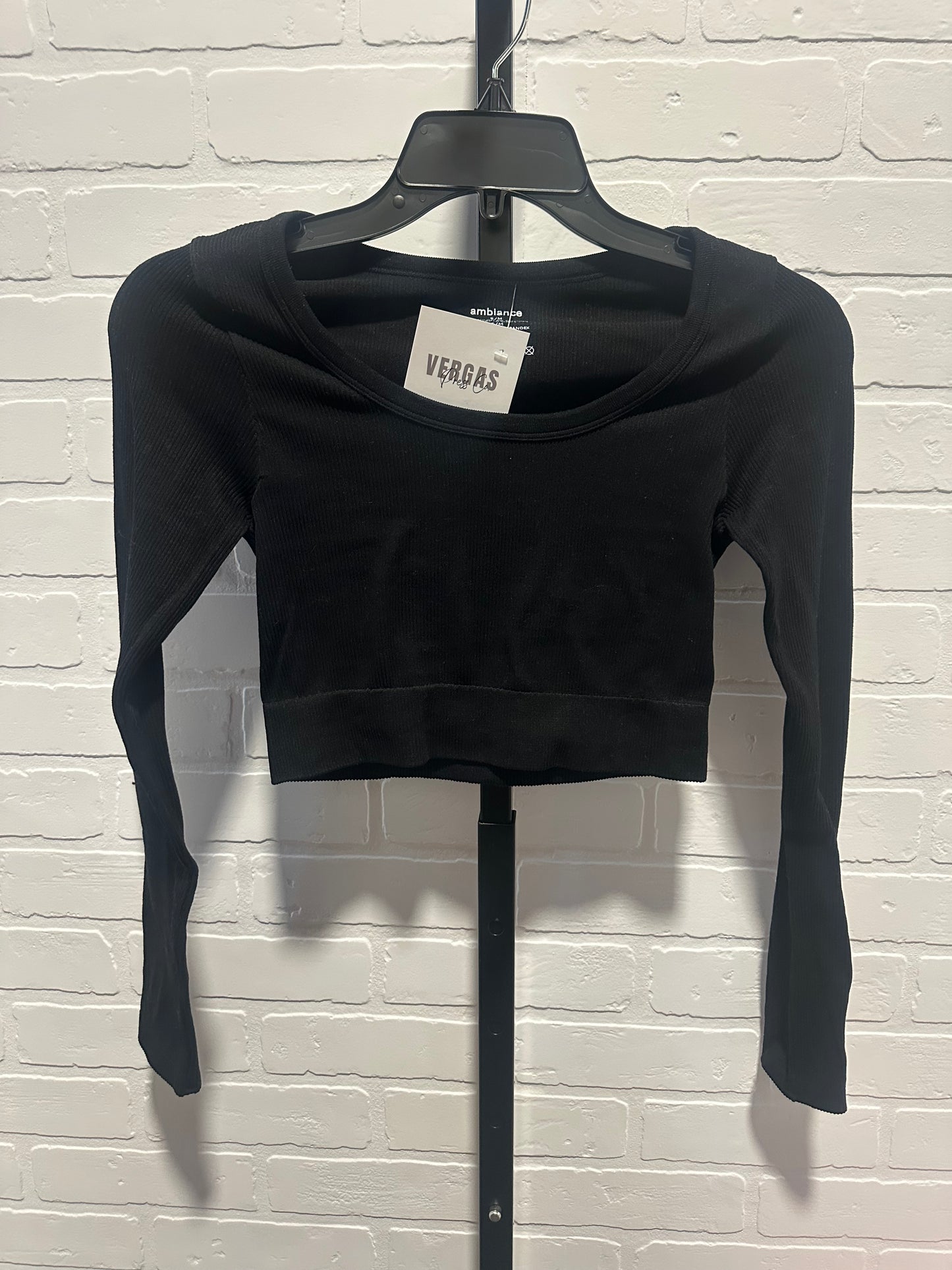 Ribbed Seamless Cropped Scoop Neck Long Sleeve