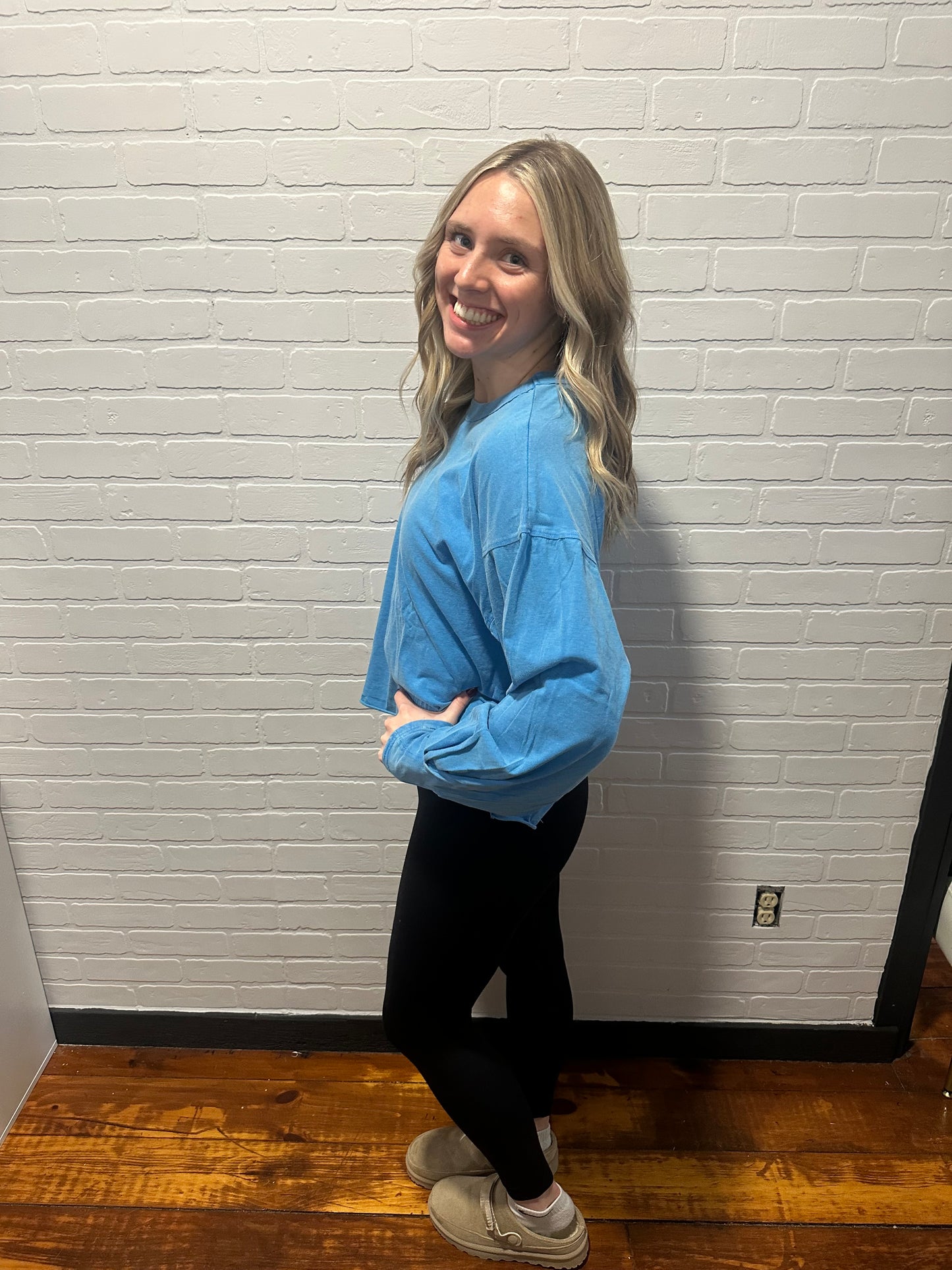 Washed Oversized Long Sleeve Top