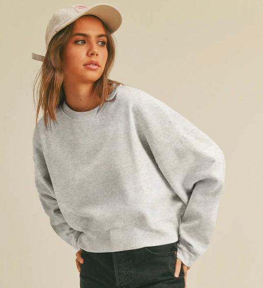 Cropped Long Sleeve Crewneck