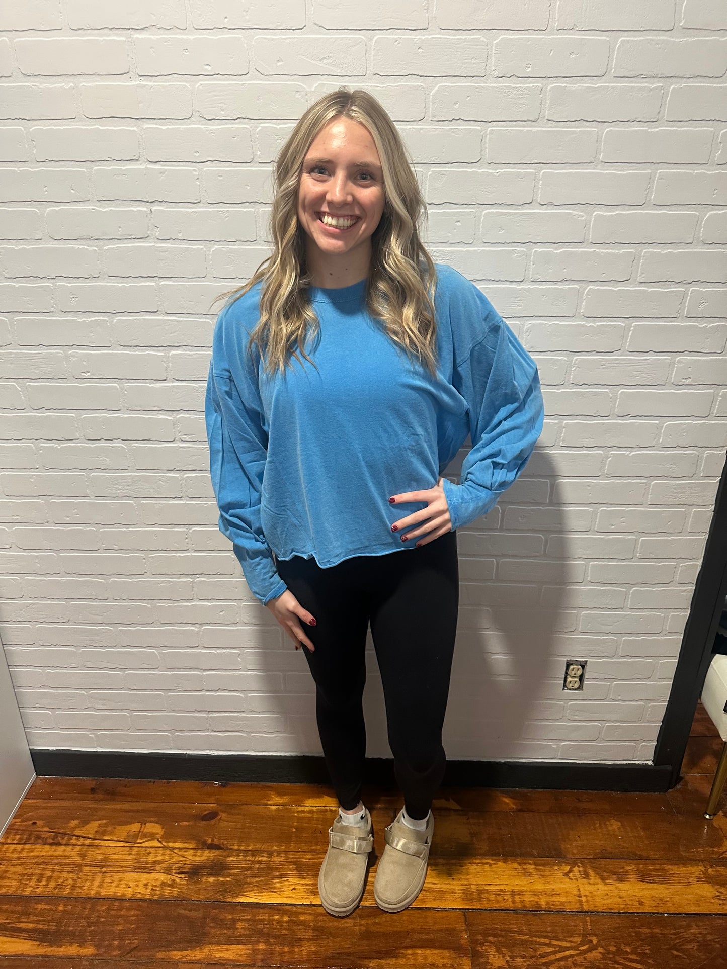Washed Oversized Long Sleeve Top