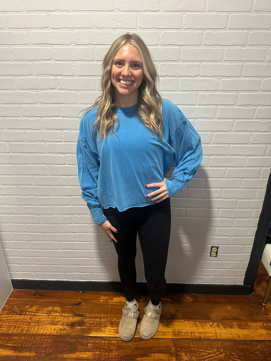 Washed Oversized Long Sleeve Top