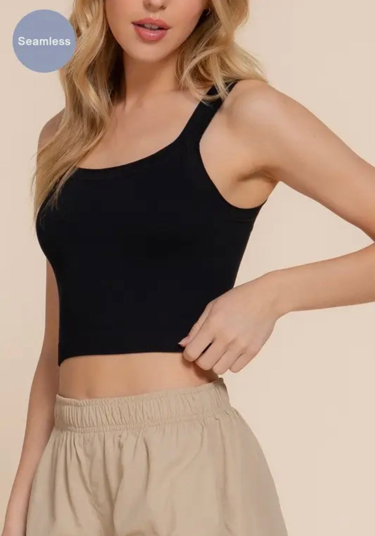 Seamless Crop Ribbed Tank