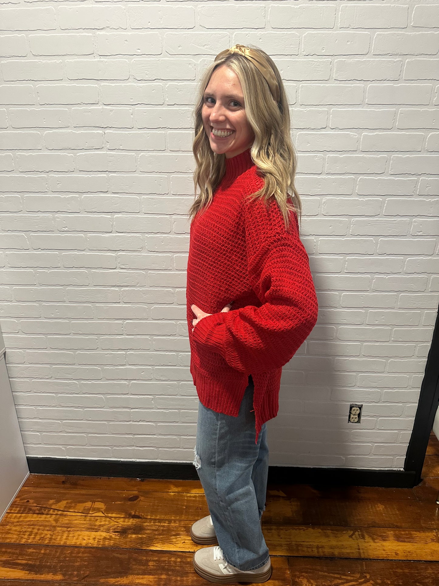 Solid Color Side Split Long Sleeve