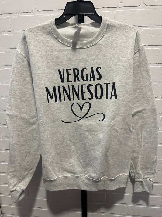 Ash Grey & Black Vergas MN Crewneck